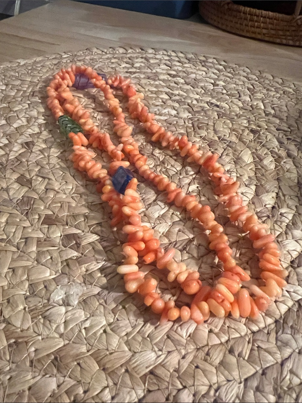 Orange Beaded Coral Necklace - Women Jewelry